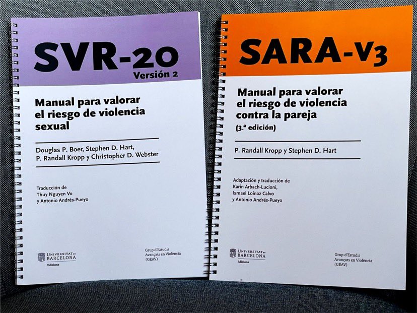 🆕 Ya están disponibles las nuevas versiones de las Guías de Valoración del Riesgo de Violencia Sexual y de Violencia contra la pareja.

 🔬Los beneficios se destinarán a promover la investigación científica en la prevención de la violencia.

🛒 lnkd.in/eVUeA-cZ.