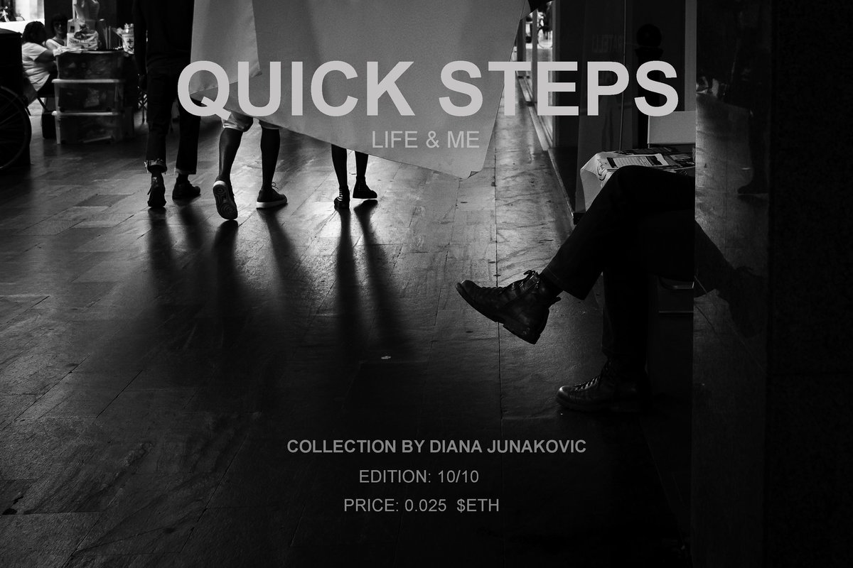 <a href="/kthegroove/">Koray Ozpalamutcu</a> <a href="/AntenoreFabio/">F͎a͎b͎i͎o͎A͎n͎t͎e͎n͎o͎r͎e͎.͎e͎t͎h͎ 🏴‍☠️</a> <a href="/IrisBan4/">IRIS. ΞTH</a> Thank you Koray 😊
Hi Fabio 🙌

"Quick Steps"

Have you ever noticed the paths you walk? The roads you cross in silence. Did you leave you mark on the brutal time?

opensea.io/assets/ethereu…
<a href="/deryabalkannft/">Derya Balkan #nft</a> <a href="/Marina_Light/">Marina 🤍</a>