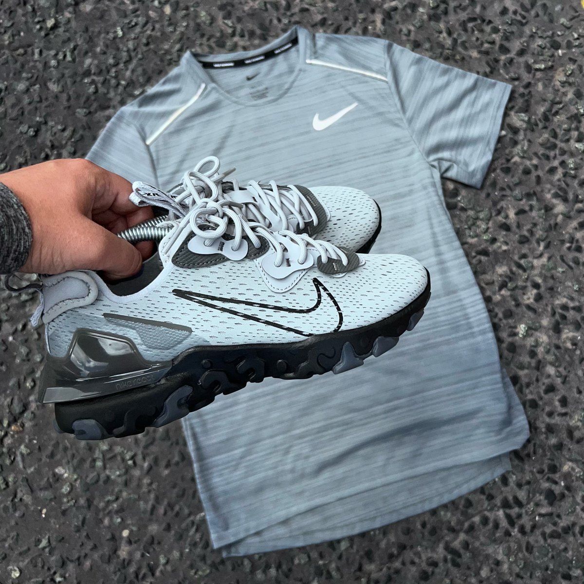 nike react vision grey on feet