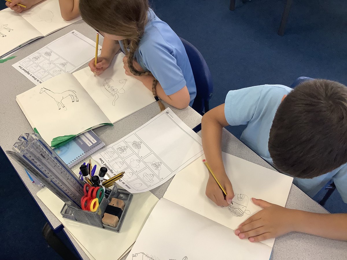 year3wja's tweet photo. Year 3 are recreating techniques used by Steven Brown. Today, we are using our creativity to recreate our own highland cow in the style of Steven Brown, where we are building up the colours. @whitchurchCEFed @WhitchurchJun #wjaart @stevenbrownART https://t.co/GxIQ8kDyy8