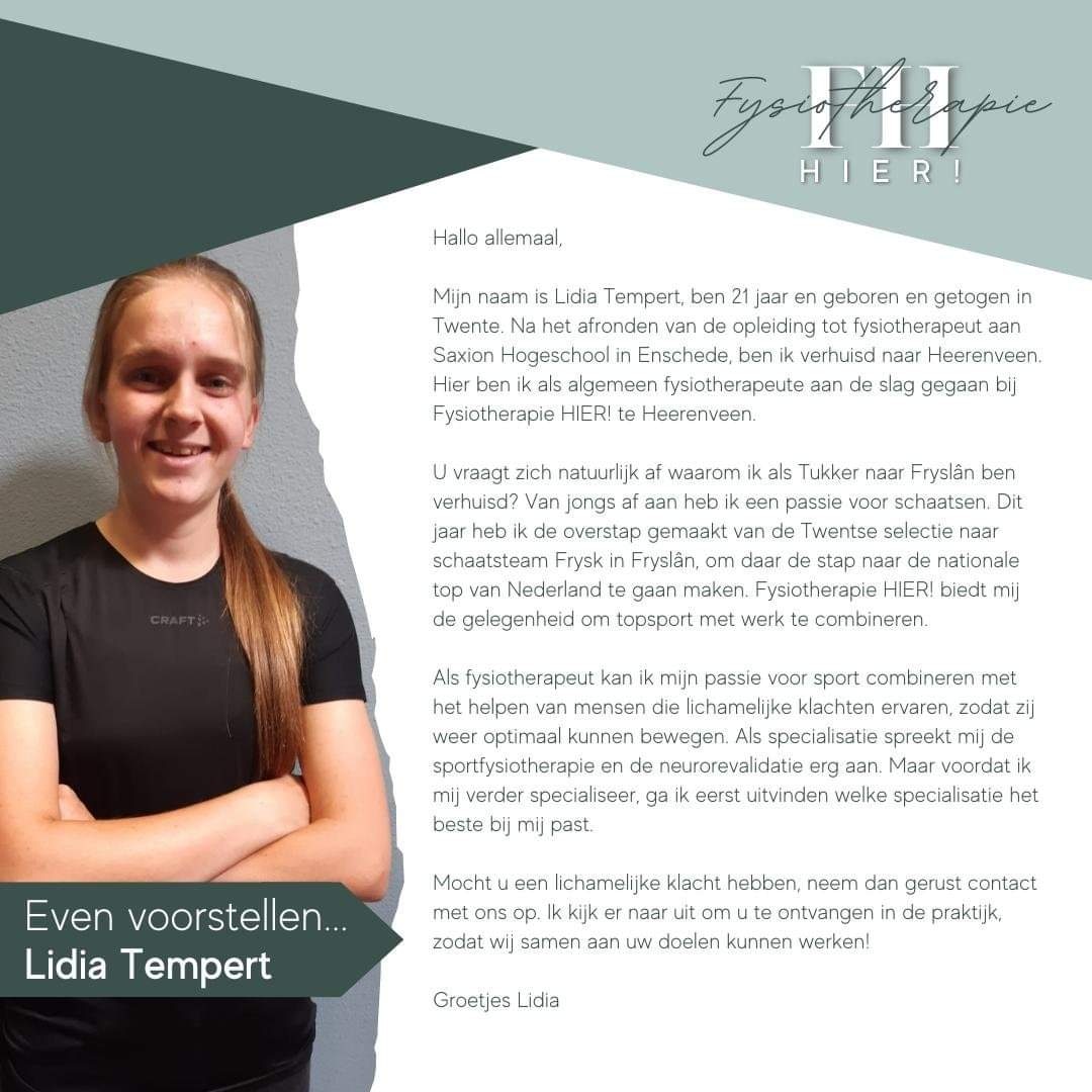 HierFysio's tweet photo. Maak kennis met onze... Lidia!
Lidia is werkzaam op onze locatie in Heerenveen.

Een afspraak maken? Dit kan via: https://t.co/RiplmmqjiR https://t.co/HuZQTdM1Gc