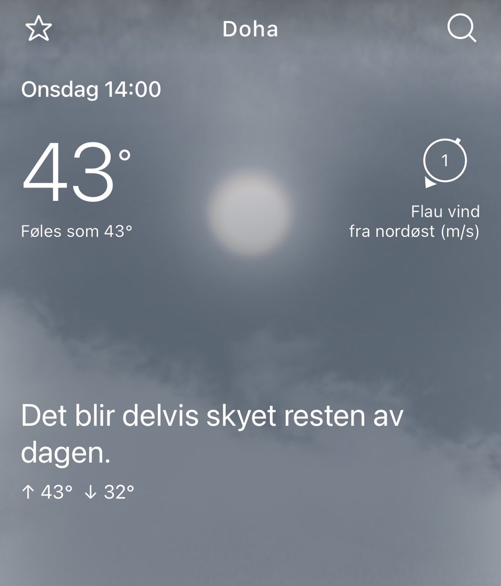 Den opprinnelige FIFA-planen kunne da ha funket: Joda, 43 grader i skyggen, men det er delvis skyet over Doha og et drag av nordavind