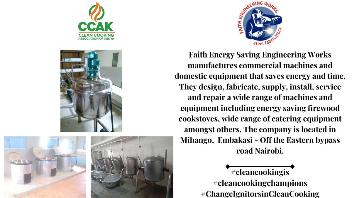 Faith Energy Saving Engineering Works LTD is on the frontline in making the clean cooking sector a better place. <a href="/CleanCookingKe/">Clean Cooking Association of Kenya</a> Thank you <a href="/feseworksltd/">Faith Energy Saving Engineering Works Ltd</a>