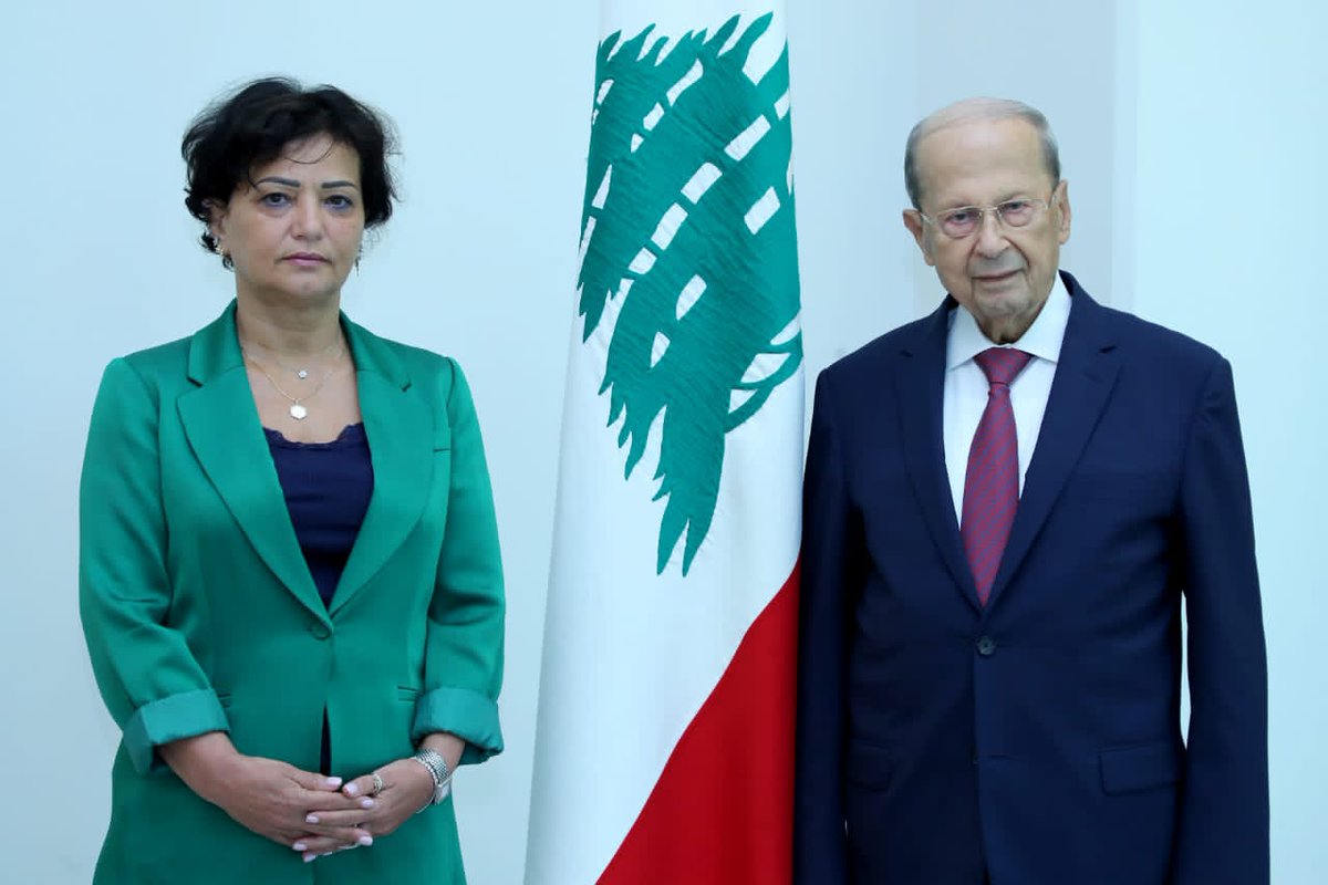 LBpresidency's tweet photo. الرئيس عون ابلغ النائب الجديد للمبعوث الدولي الخاص في سوريا السيدة نجاة رشدي، رفض لبنان أي توجه لدمج النازحين السوريين في أماكن وجودهم وانه على الدول الاوروبية التصرف على هذا الاساس https://t.co/xcLGgYqpEP