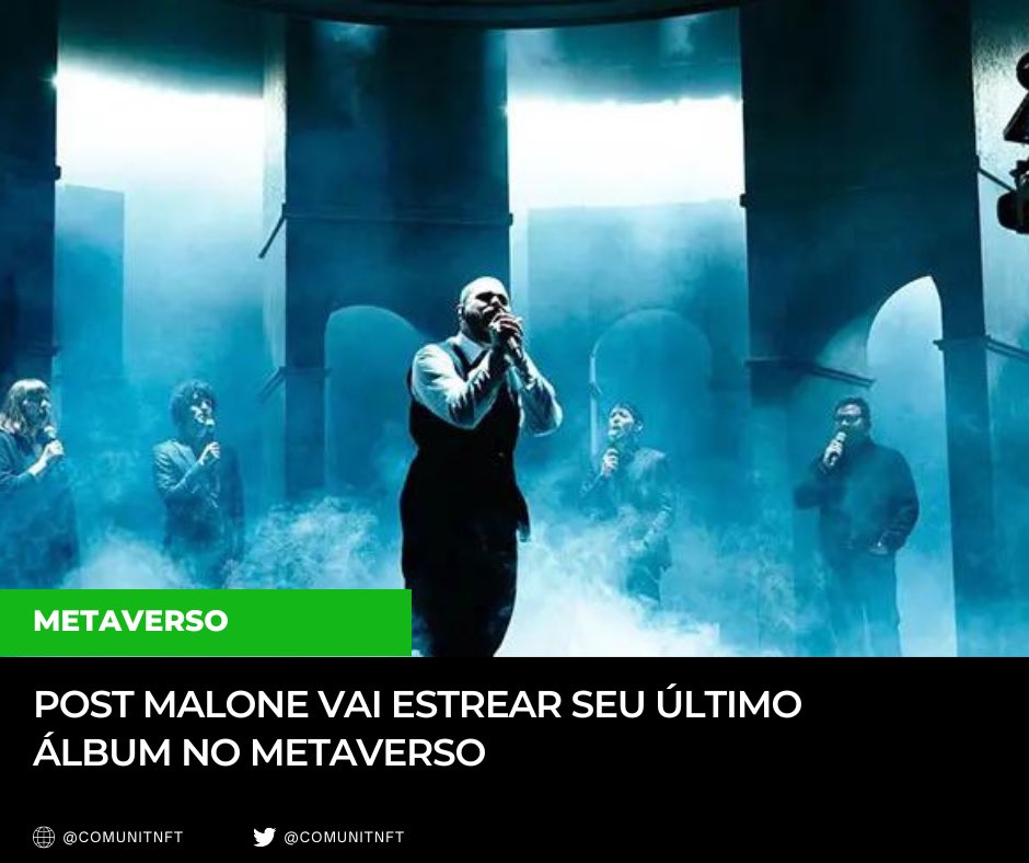 comunitnft's tweet photo. Post Malone disse: “Estou entusiasmado para que os ventiladores tenham esta experiência VR de Twelve Carat Toothache”. Damos tanto trabalho para que isto seja o mais incrível possível”. Obrigado a todos que ajudaram a dar vida a isto”. #metaverso #nft https://t.co/ZvNyiHlgyM