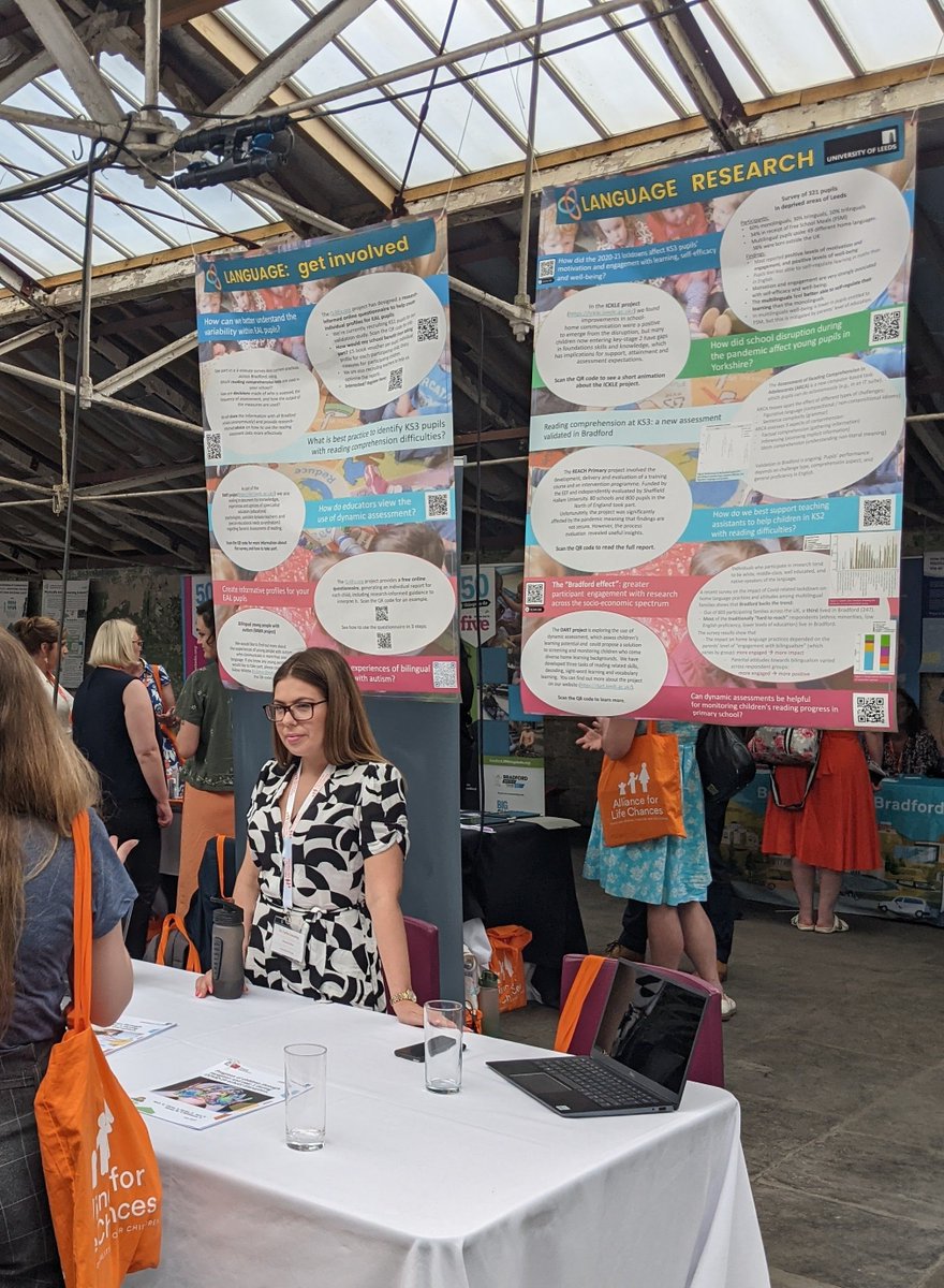 EAL_children's tweet photo. Speech &amp; Language stand at #ALC22, showcasing research on reading assessment, supporting reading development, and on the effect of the pandemic on children's language, their attitudes to learning, and multilingual practices in the home. https://t.co/wCDhizCDRJ