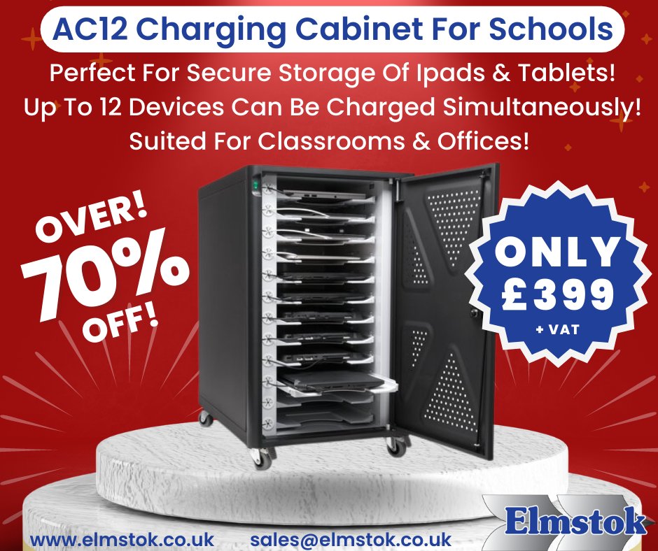 Elmstok's tweet photo. Schools &amp; Colleges Latest Offer - SAVE Over 70% Off The New Kensington AC12 Security &amp; Charging Cabinet For Tablets, Ipads, &amp; Laptops - https://t.co/eYrDanYCeW https://t.co/NIrUeKNLqU