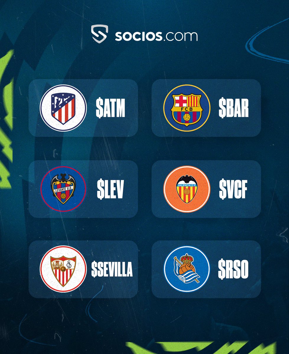 🇪🇸And then there were six .. 

For a chance to win a Spanish club Fan Token of your choice:

✅Follow
✅Pick a Fan Token
✅Retweet

ℹ️6 winners drawn at random on 16/07.