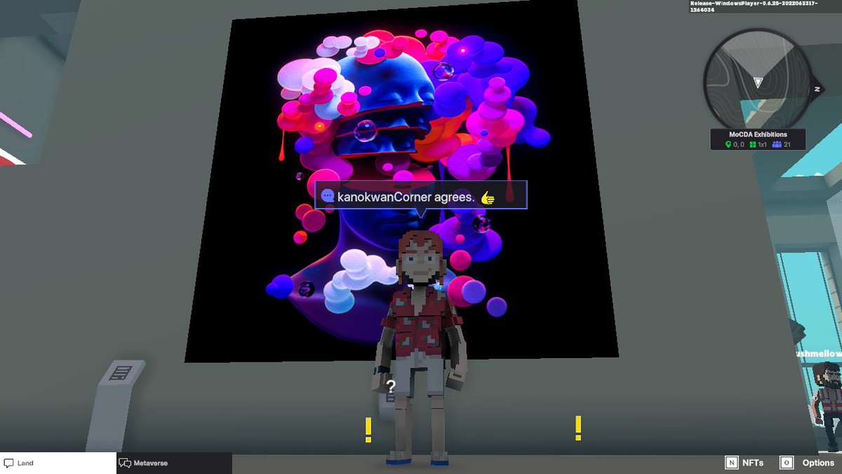 CornerKanokwan's tweet photo. @TheSandboxGame @MOCDA_ I just participated in the #TheSandbox weekly contest for a chance to win 200 mSAND! Here is my favorite piece from the ‘Impossible Worlds’ exhibition, check out my screenshot below!
👇 https://t.co/1aHUhpfvYO