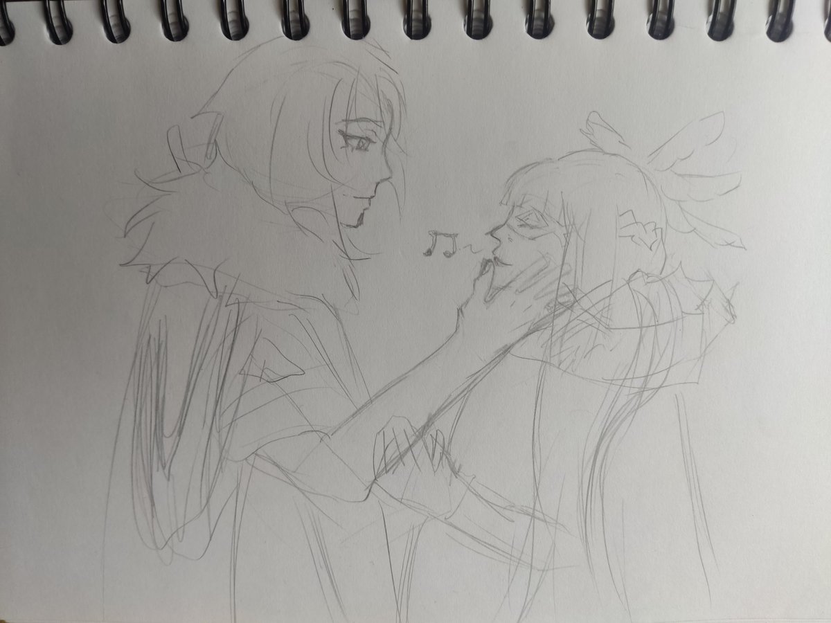 yellowteaw's tweet photo. Вдохновилась их пейрингом....они прекрасны 
Это пока еще скетч
#Genshinfanart #Arlecchino #Colombina #columbina https://t.co/3M3cIb90bk