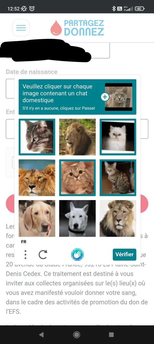 ComtesseTataire's tweet image. Argument numéro 679 pour donner votre sang ou votre plasma : quand vous prenez rdv a l'@EFS_dondesang vous avez le MEILLEUR CAPTCHA DU MONDE !!!!