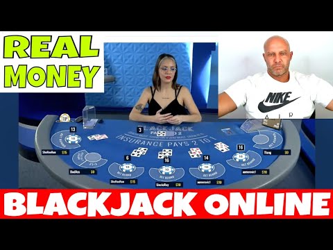 Blackjack Online- Christopher Mitchell Plays &quot;LIVE&quot; For Real Money.