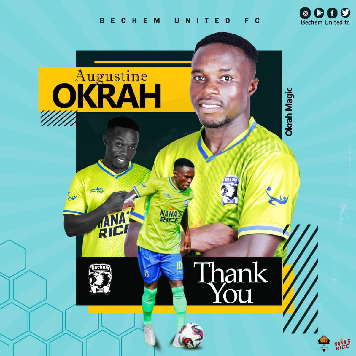 BechemUnitedFC's tweet photo. 📢 𝗢𝗙𝗙𝗜𝗖𝗜𝗔𝗟𝗟𝗬  𝗢𝗙𝗙𝗜𝗖𝗜𝗔𝗟

We're pleased to announce that our Legend ᴀᴜɢᴜꜱᴛɪɴᴇ ᴏᴋʀᴀʜ has joined the lions @SimbaSCTanzania on a two-year deal. 

@AugustineOkrah1 

#OkrahMagic
#BUFC
#TheHunters
#PrideofAhafo https://t.co/oMzJVOculh