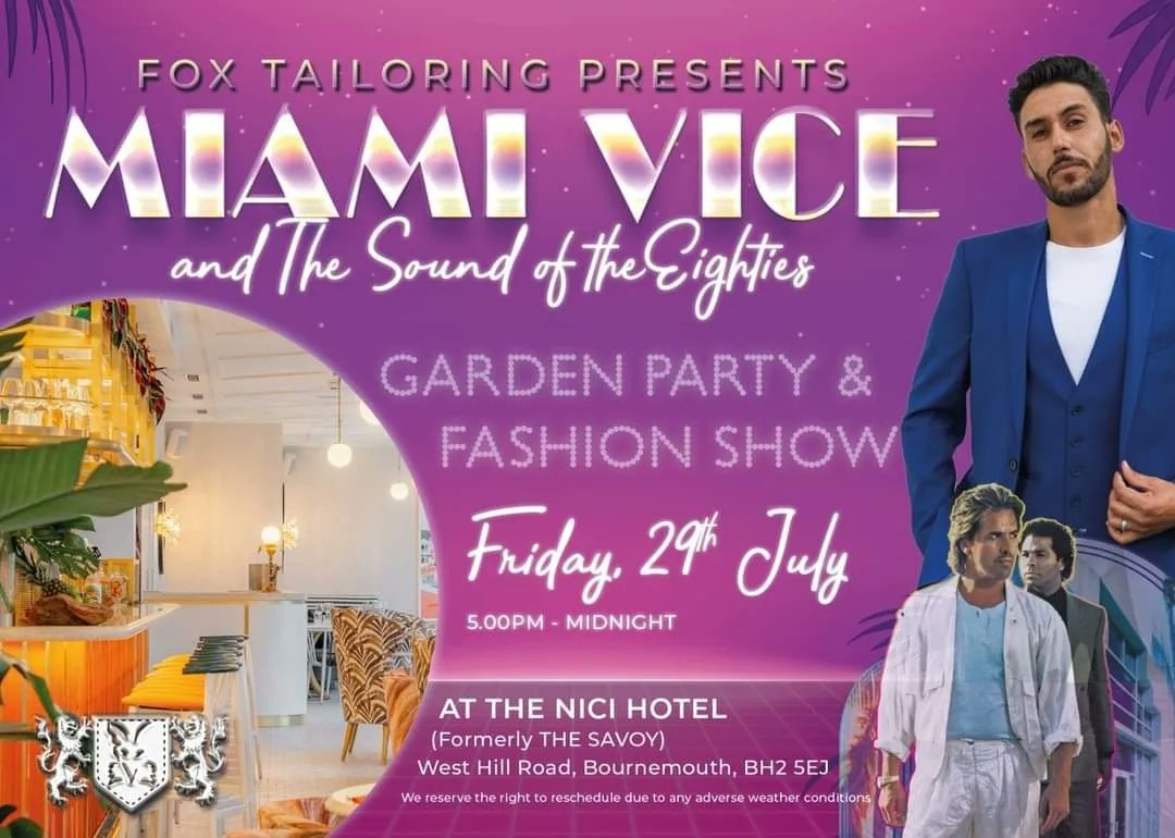 🍹 Just six early bird tickets remaining!! 🌴 A evening full of fabulous entertainment,food and fashion! eventbrite.co.uk/e/miami-vice-g… #GardenParty #nightout #party #miamivice #miami #fashionshow #style #tailored