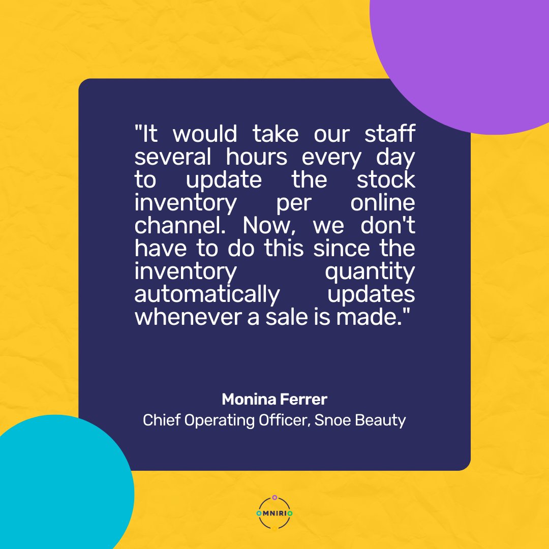 omnirio_HQ's tweet photo. Speed up your order processing by 10x with Omnirio! ⚡️

💄 100% reduction in canceled orders
💄 Increased staff efficiency by cutting inventory management time by over half
💄 Vastly improved seller ratings

Read our case study with Snoe Beauty: https://t.co/5XA3ClKcm1 https://t.co/9OpZBpKWDi