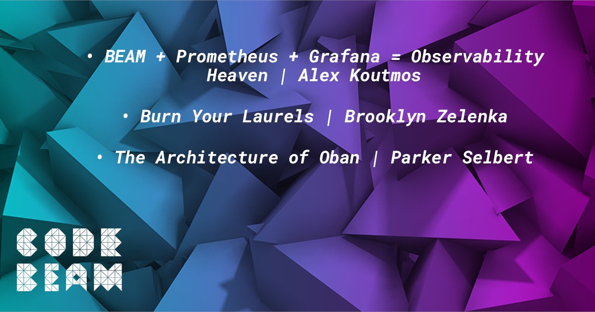 CodeBEAMio's tweet image. June was on fire! 🔥
Here are the 3 most watched YouTube videos from our channel this June.

BEAM + Prometheus + Grafana = Observability Heaven
• youtube.com/watch?v=0SkVsU…

Burn Your Laurels
• youtube.com/watch?v=4HMb9e…

The Architecture of Oban
• youtube.com/watch?v=eQmAzk…