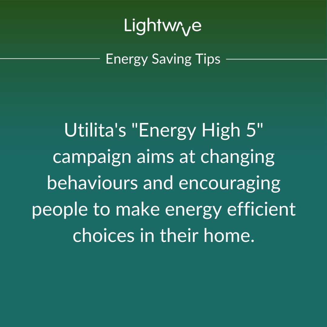 LightwaveRF's tweet photo. The #energyhigh5 campaign started by @UtilitaEnergy encourages behaviour changes to make your home more energy efficient &amp; save you up to £332 off your annual bill. Your Lightwave system is a great team player in helping you make those efficient behaviours stick! https://t.co/IOp3OEIkIg