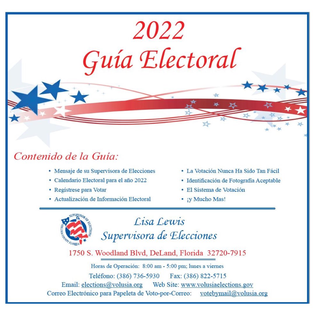 Your guide to the 2022 Election Season is here!

To view, visit the most trusted source for all things elections in Volusia County, VolusiaElections.gov. 

#BeInformed #BeInvolved #BeElectionReady #VolusiaElections #VolusiaCounty #TrustedInfo2022