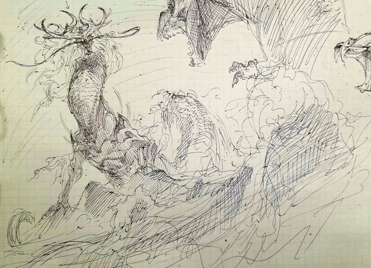 #やじるのらくがき
#落書き
#monsterdesign
#creaturedesign
#dragon
ボールペンでガリガリ。