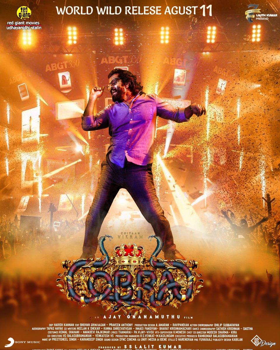 RascalAjithCVF's tweet photo. #CobraFromAugust11 #CobraJukeBox #cobraexculsiveposter #fanmadeposter @7screenstudio @RedGiantMovies_ @AjayGnanamuthu #vikram #DhruvVikram #Dada https://t.co/N9OmtEFIQP