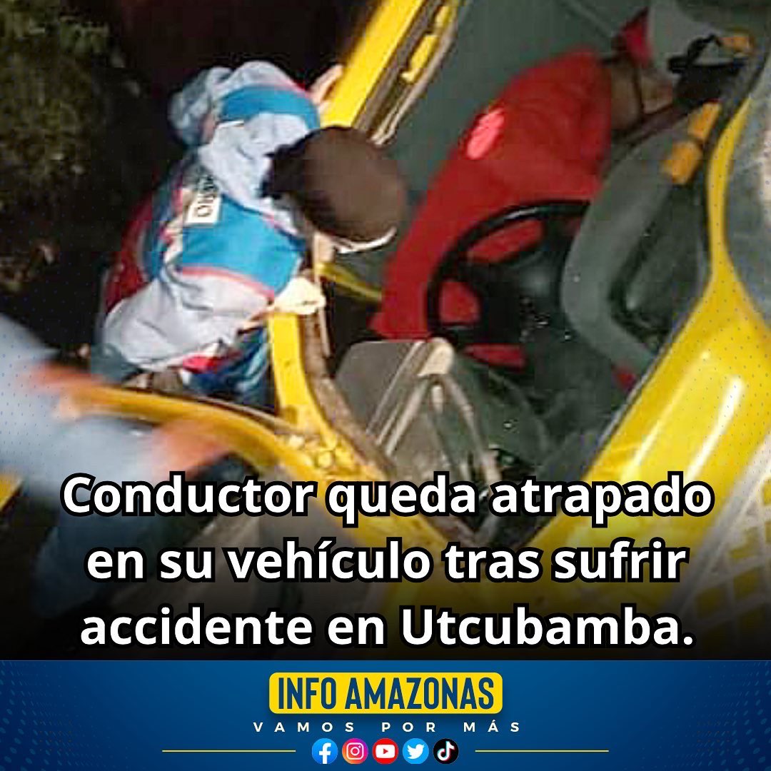 infoamazonas1's tweet photo. #InfoAmazonas 
Conductor quedó atrapado en su vehículo al sufrir un accidente de tránsito en la carretera que conduce al sector denominado La Laguna en la ciudad de #BaguaGrande en la provincia de #Utcubamba.

Mayor información 👉 https://t.co/SXhFEq6vTk

#VamosPorMás https://t.co/UoTiEGJozh