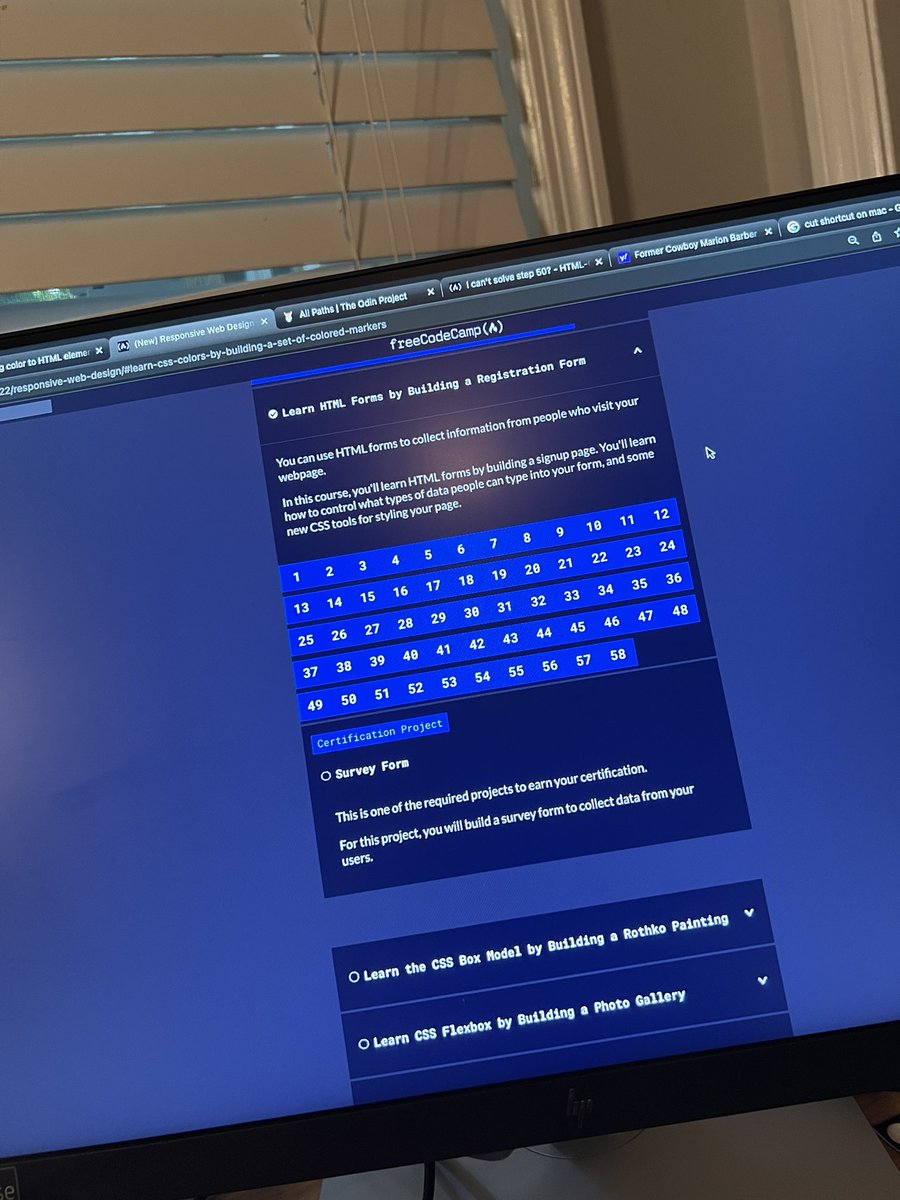 Robcodesalil's tweet photo. Day 7 , FCC, finished up the Registration Form.. now to apply my knowledge and complete this survey form “certification project” .. Let’s hope I can remember some of these elements/attributes &amp; styles.. I hear devs use google , call me Mr. Google! Will give an update right b4 wrk https://t.co/tonmx8n6ZP