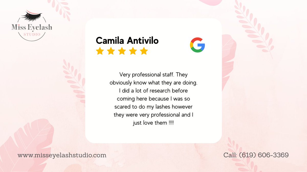 studio_eyelash's tweet photo. Dear Camila Antivilo,

🙏Thank you so much for taking the ⏲time to provide feedback. We look forward to seeing you again soon. 👍 Best Wishes.

#clientreview #clientfeedback #review #feedback #customerexperience #thanks #thankyou #5starreview #misseyelashstudio https://t.co/UfqvJAyAiJ