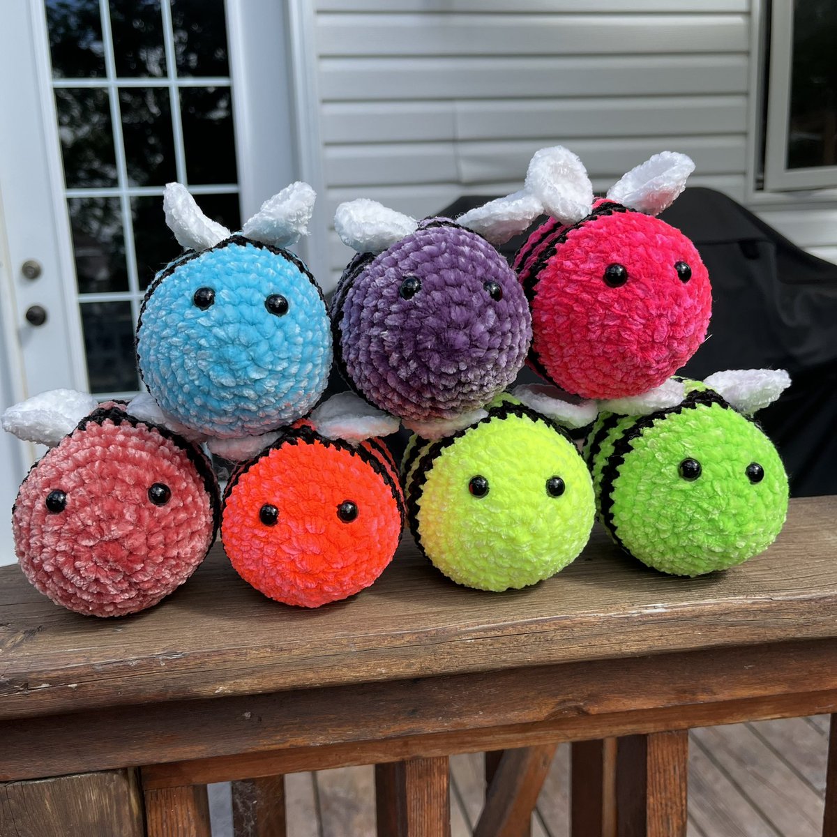 bees in every colour waiting to be adopted! only $12!