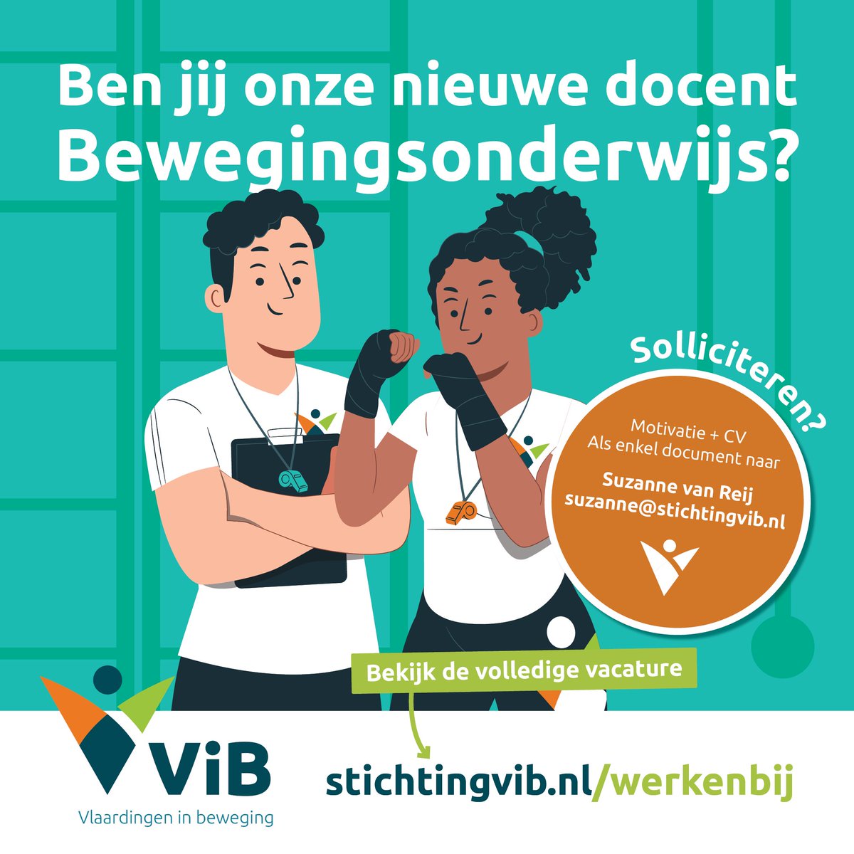 Wil jij als #vakleerkrachtbewegingsonderwijs deel uitmaken van het #team LO-ers dat het 'Beste beweeginitiatief van Zuid Holland' bedacht en uitvoert? Werk je graag de hele week op dezelfde locatie in een moderne sportzaal, centraal en goed bereikbaar gelegen in #Vlaardingen? -->