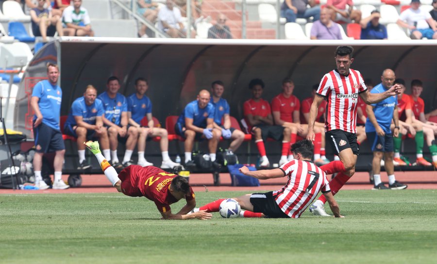 Jose Mourinho rattled by Sunderland star Luke O'Nien in pre-season friendly, as Roma boss enters the pitch to argue for a red card and Championship side make diplomatic substitution