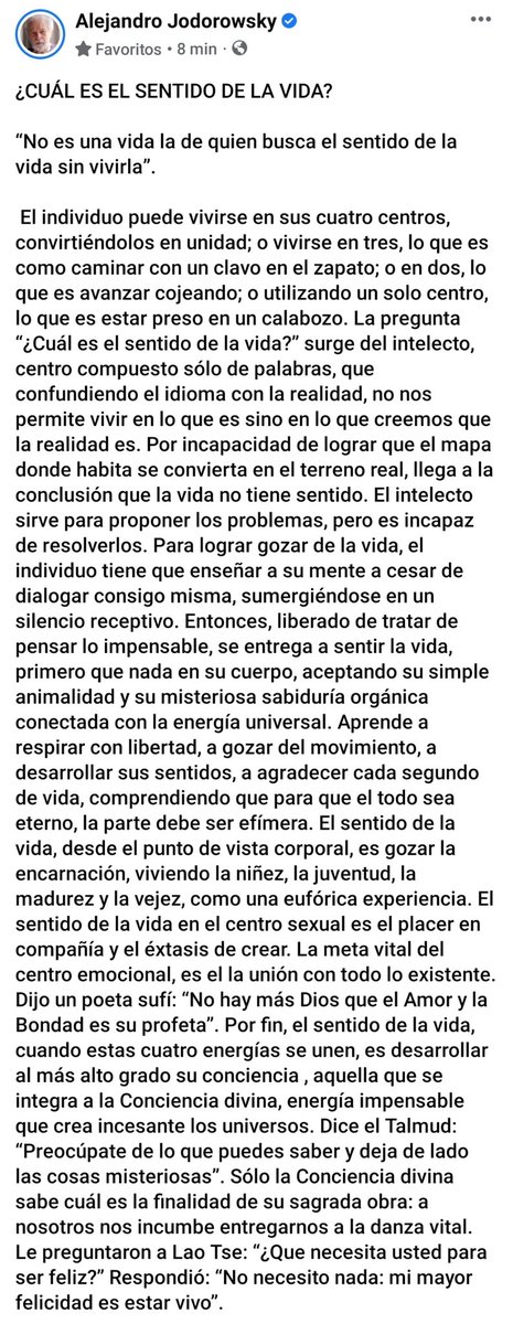 alejodorowsky's tweet photo. ¿CUÁL ES EL SENTIDO DE LA VIDA? https://t.co/duwuaeXbvp