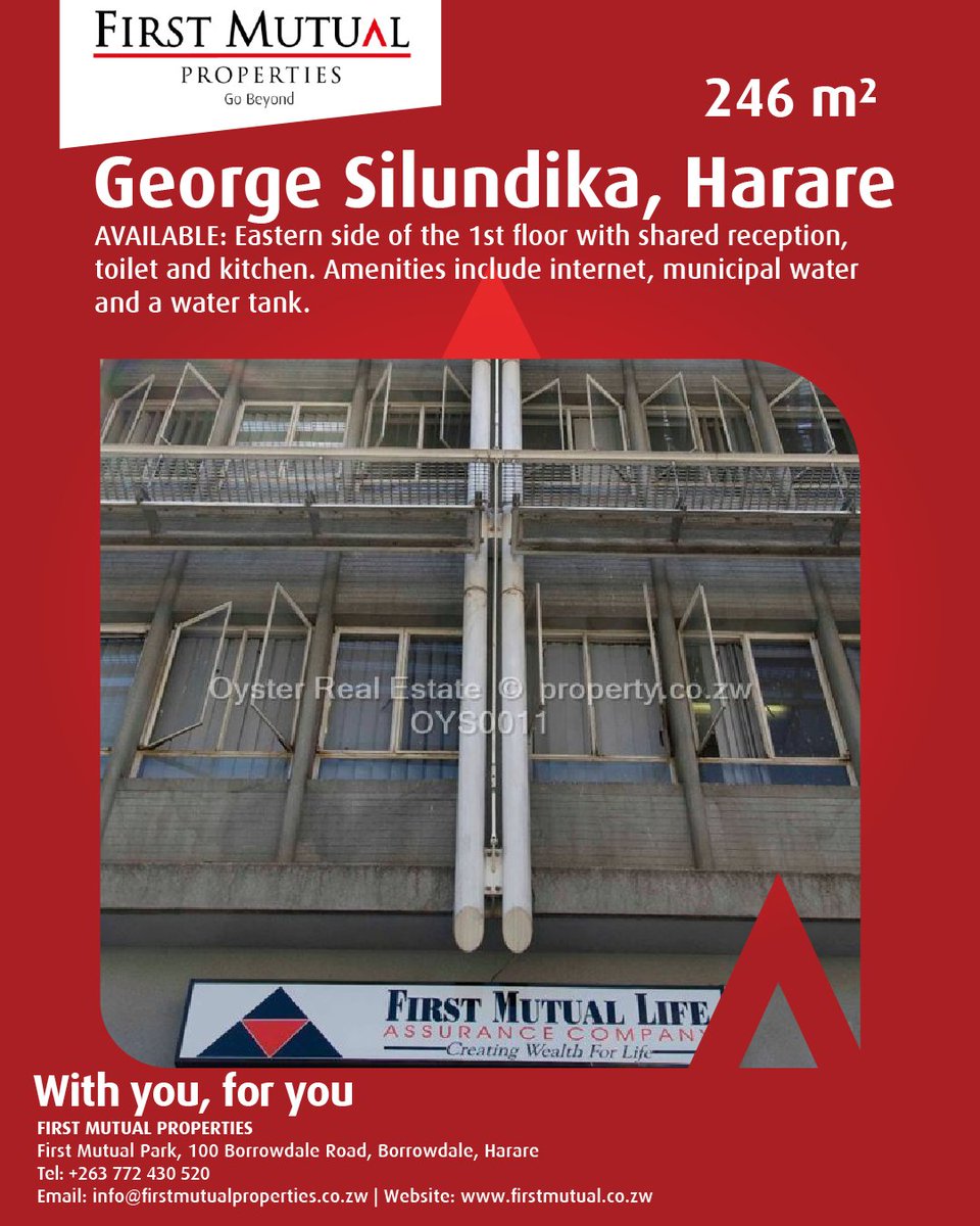 AVAILABLE OFFICE SPACE IN HARARE 

Ready to give your business a prime address? DM us to find out more! 

#WithYouForYou