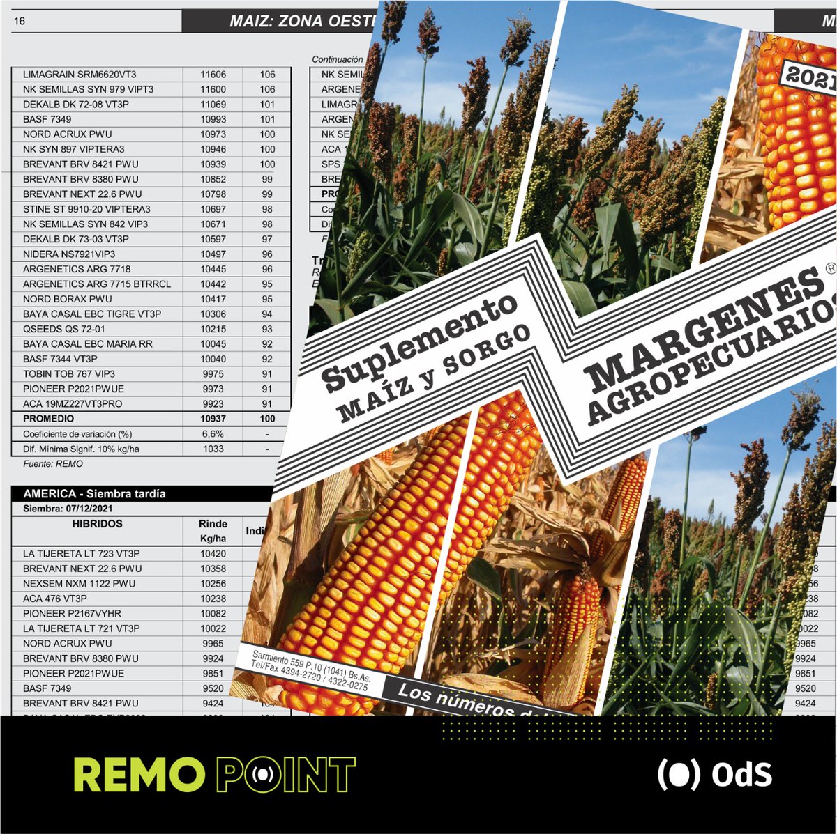 OdSagro's tweet photo. ¡Difundiendo datos! 📰🗞☺
🚜🌽 Si vas a sembrar #maíz, tenés que saber que los resultados de #RemoPoint también los encontrás en el último número del suplemento de @margenesagro.
✅ Ingresá a la web: https://t.co/sGpHpejKsE
#AgroDecisiones https://t.co/JhM2OkOgz1