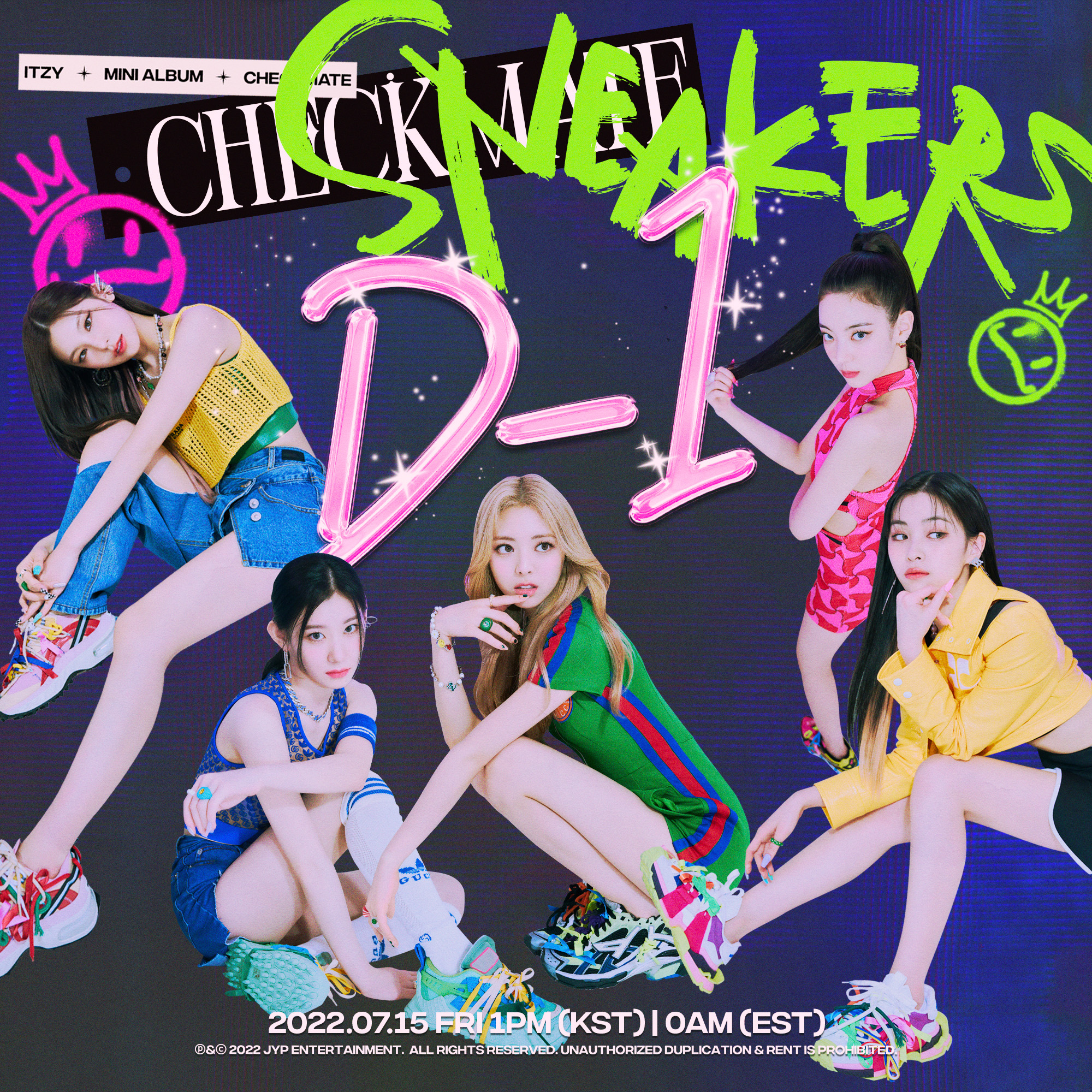 Idol_Multifan on X: has released a D-1 poster for their upcoming 5th mini-album “Checkmate” which features the title track “Sneakers” &amp; is scheduled to be released on July 15th. /