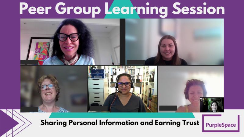 MyPurpleSpace's tweet photo. A wonderful end to a Wednesday with our Peer Group Learning Session discussion about 'Sharing Personal Information and Earning Trust'.
Members of our global community joined us today from @FreshfieldsDE @Dentons @GrantThorntonUK @Sightsavers @EIB
#DisabilityChangeMakers https://t.co/2ymA9HaY3C
