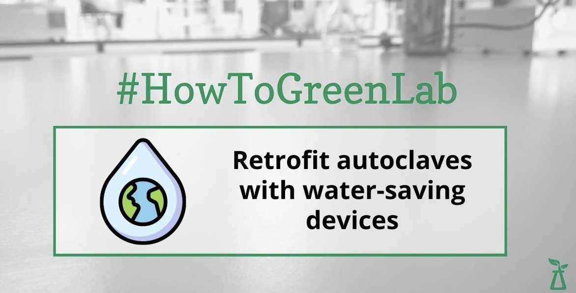 My_Green_Lab's tweet photo. Steam Jacketed autoclaves use a lot of water to sterilize equipment, reagents, and hazardous waste in labs. By retrofitting autoclaves with water-saving devices, you can cut back water usage by 75-90%! #HowToGreenLab
Learn more water-saving actions here: https://t.co/EidIgFlXL5 https://t.co/6FXWAcOMVw