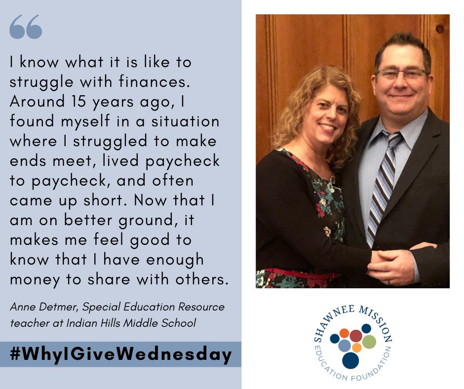 theSMEF's tweet photo. We are so thankful for educators like Anne from @IHKnights who support the Foundation with their gifts! #WhyIGiveWednesday https://t.co/kfjK3qGL5i