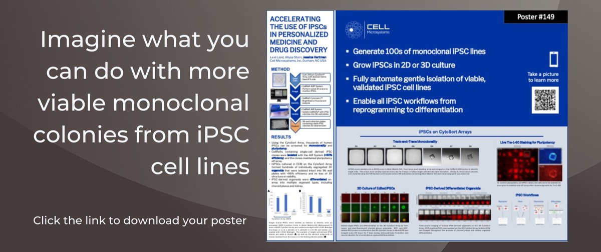 Cell Microsystems (@cellmicrosys) on Twitter photo Not getting enough viable monoclonal colonies from #iPSC cell lines? Download this scientific poster - hubs.la/Q01gNm8n0 - to learn how to fully automate gentle isolation of viable, validated iPSC cell lines + so much more. Not getting enough viable monoclonal colonies from #iPSC cell lines? Download this scientific poster - hubs.la/Q01gNm8n0 - to learn how to fully automate gentle isolation of viable, validated iPSC cell lines + so much more.