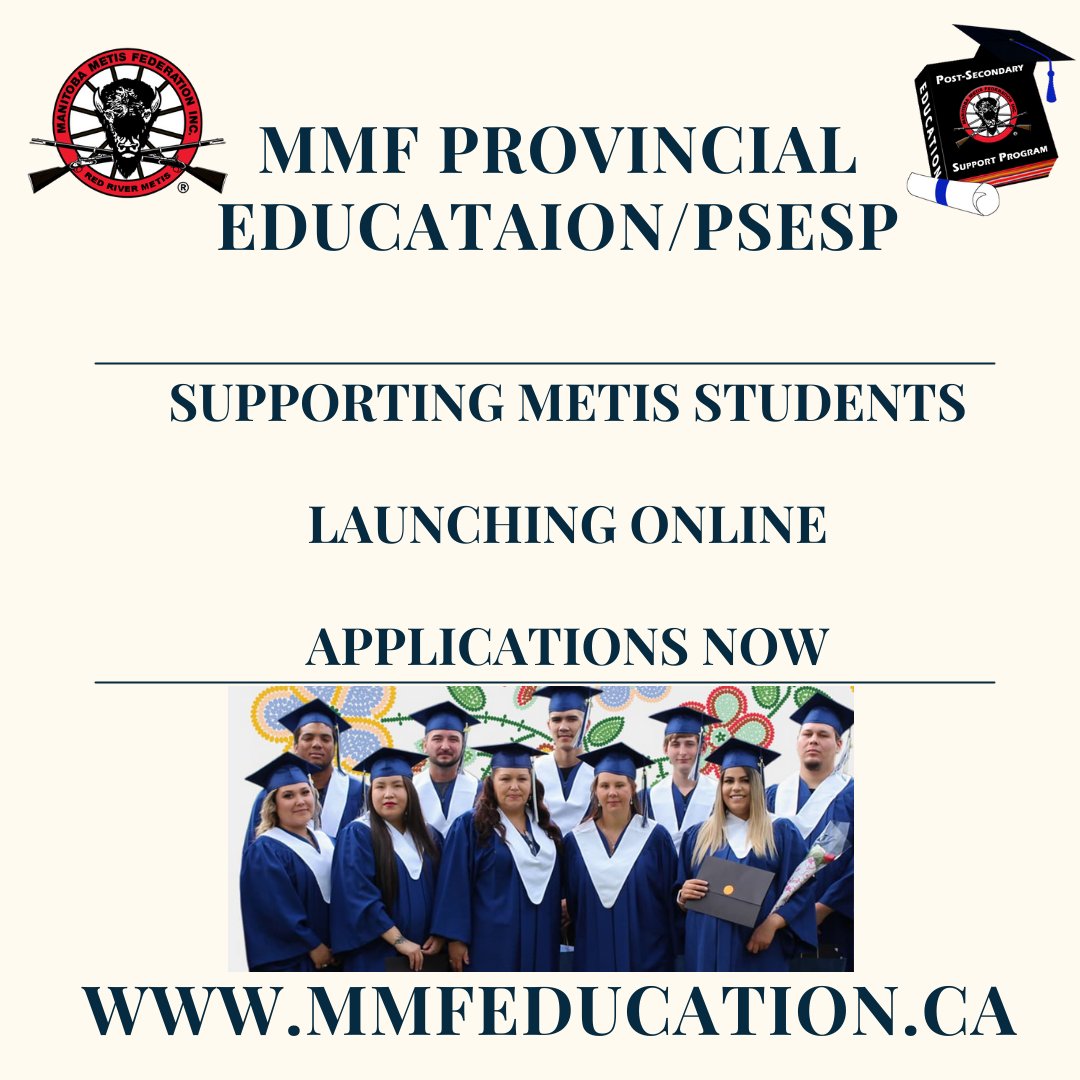 The Manitoba Métis Federation (MMF), the National Government of the Red River Métis, MMF Provincial Education is excited to announce the opening of applications for the  (PSESP).
For more information on funding available through PSESP, please visit  MMFeducation.ca
