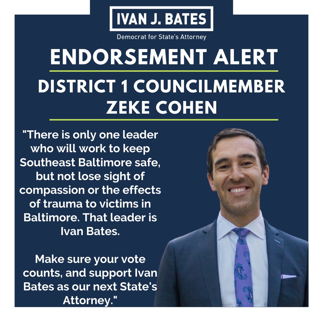 ivanjbates's tweet photo. I am grateful to welcome Councilmember @Zeke_Cohen, and all the Southeast community leaders who stood with me today, to the #BatesForBaltimore coalition. (1/2) https://t.co/Fc1QqXzZxo