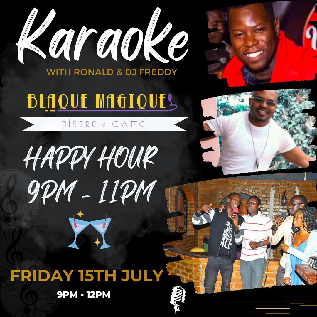 bmbistrocafe's tweet photo. Come have some fun with friends and love ones this FRIDAY, 15th July for a special #karaoke night‼️

Hosted by @ronald_senghore at the @bmbistrocafe
Starting 9:00pm till 12:00am
Happy Hour starts at 9pm till 11pm 
So come on time and take advantage of our alcohol menu https://t.co/lEvFShSOO6