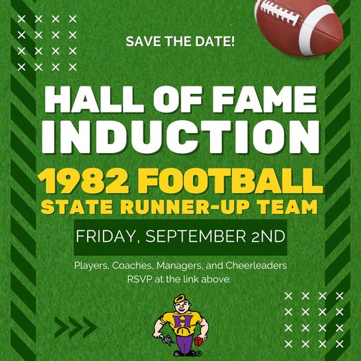 AthleticsHobart's tweet photo. The HHS Athletic Department is seeking players, managers, coaches, and cheerleaders of the 1982 football team for our Hall of Fame. 
Please complete the Google Form to RSVP at https://t.co/sRzLeqc0Gj or contact our office at (219) 942-8521 x8035. 
#BrickieUp #BrickiePride https://t.co/GvwhzcVKA5