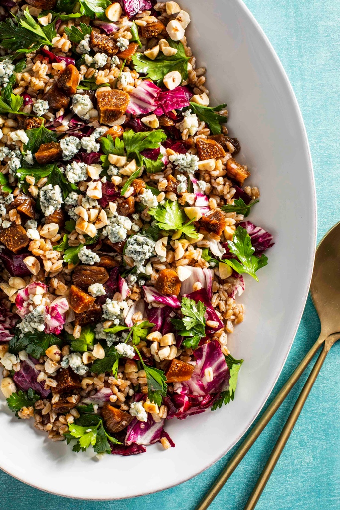 Whatever you're planning on #grilling, serve farro salad with radicchio, Golden Dried Figs and hazelnuts on the side. It's fresh + ready for summer.

Get the @cookscountry recipe: bit.ly/3bORcM0