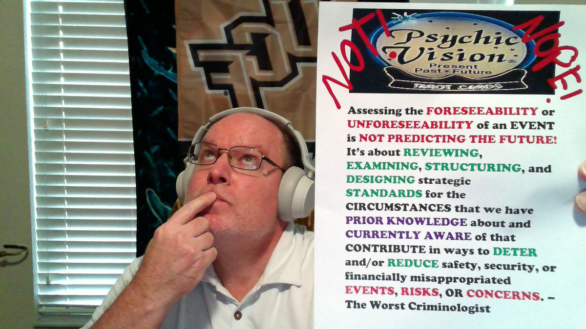 SecurityExpert_'s tweet image. #GrossNegligence #ForeseeabilityoftheACT #ProbabilityofRISK #FrequencyofOccurrence #PossibilityofOccurrence #IntentToCommit #StandardofCARE #StandardsofOPERATION #InadequateMeasures #WorkplaceViolence #NeglientSecurity #PremisesLiability

#TheWorstCriminologist 28 yrs experience