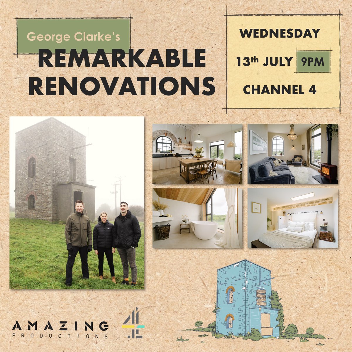 Amazing Productions (@amazingtelly) on Twitter photo Episode 2 of <a href="/MrGeorgeClarke/">George Clarke</a>'s Remarkable Renovation airs tonight at 9pm on Channel 4. Tune in, it's a good'un! Episode 2 of <a href="/MrGeorgeClarke/">George Clarke</a>'s Remarkable Renovation airs tonight at 9pm on Channel 4. Tune in, it's a good'un!