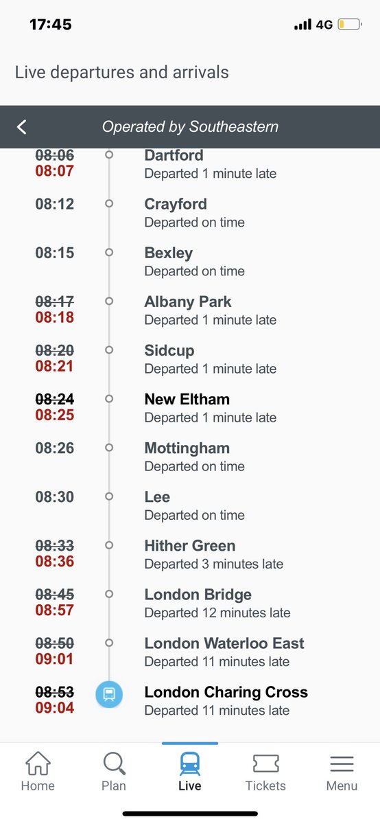 Letters_2Me's tweet photo. @Se_Railway I got to ldn bdge at 8:56 https://t.co/HCC5Q70hjY