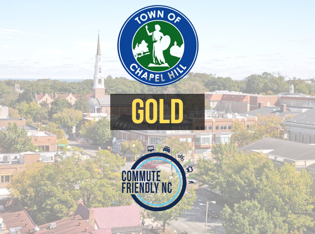 CommuteNc's tweet image. We are excited to award the Town of Chapel Hill with a Commute Friendly NC Gold Designation!

Chapel Hill has been a partner in CFNC since the beginning of the program and hosted our first pilot last summer. We want to congratulate them on their continued achievement! 🎉🎈