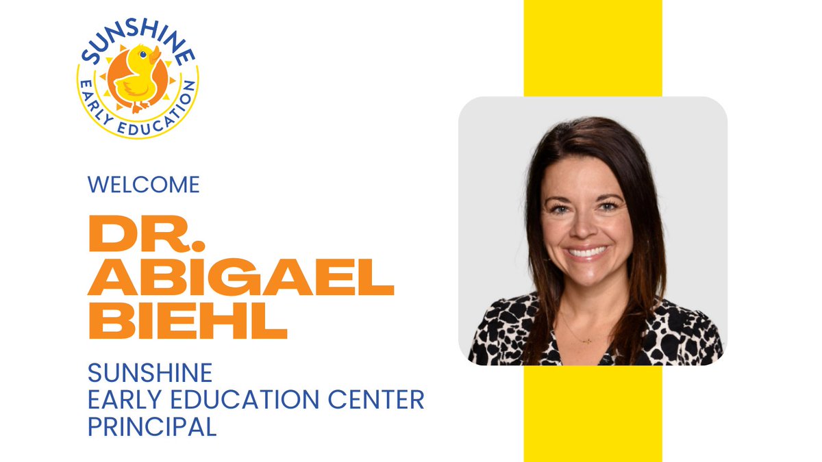 ISDSchools's tweet photo. The ISD is excited to welcome Dr. Abigael Biehl as the new principal at Sunshine Center! We look forward to her bringing her expertise and passion for education to some of our youngest learners! #isdstrong https://t.co/g8JCnP7ibm https://t.co/GKXg0zAke7