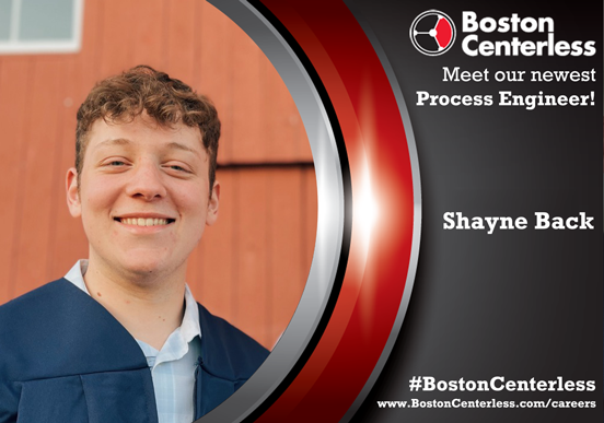 Please join us in welcoming Shayne Back as our newest Process Engineer!