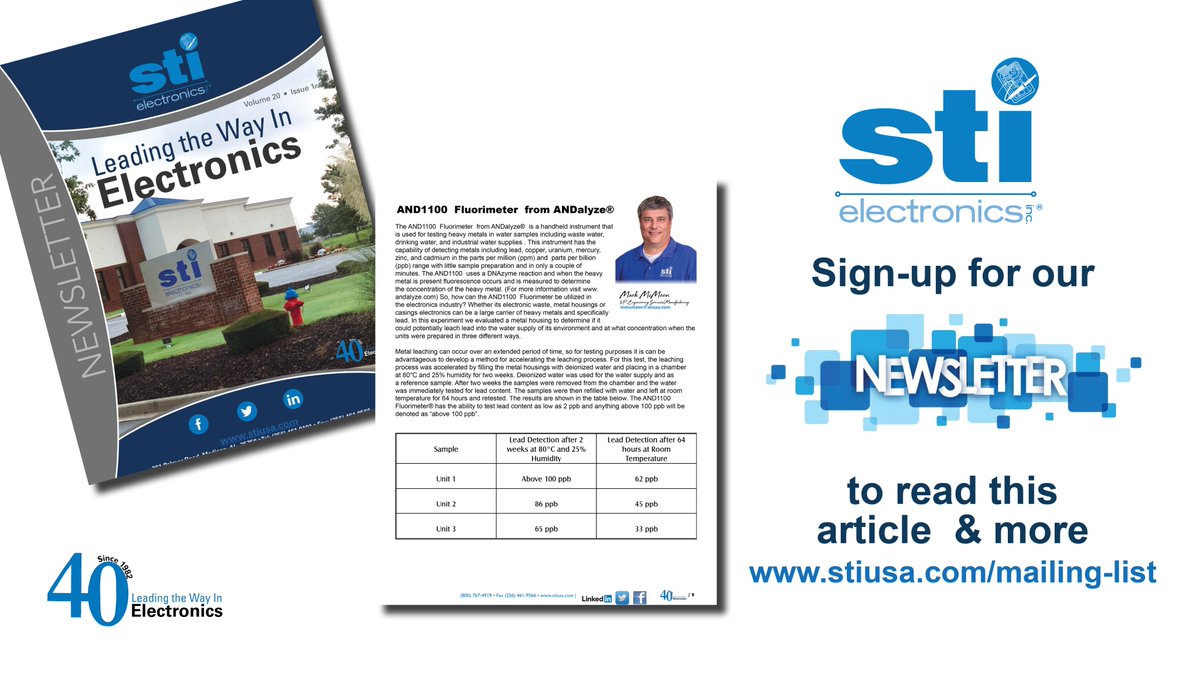 STIElectronics's tweet photo. 𝐆𝐫𝐞𝐚𝐭 𝐑𝐞𝐚𝐝
AND1100  Fluorimeter  from ANDalyze® by Mark McMeen, VP Engineering Services/Manufacturing. Read this article and more in our newsletter. 
Sign-up today: https://t.co/Fu3NQPHupe https://t.co/yzcesifWgF